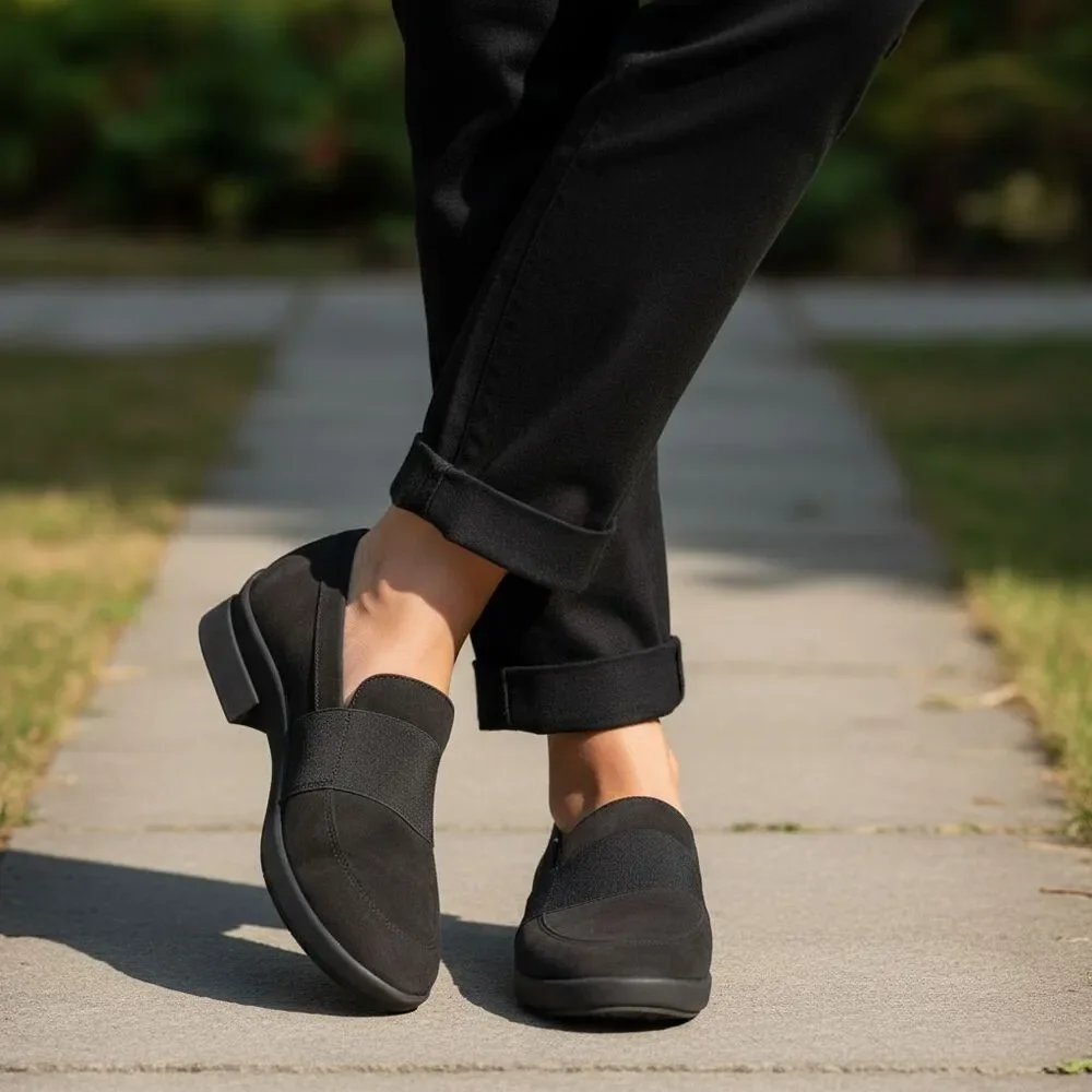 Mephisto Debby  Loafers Women's 8 Black Suede Slip On Comfort Shoes
